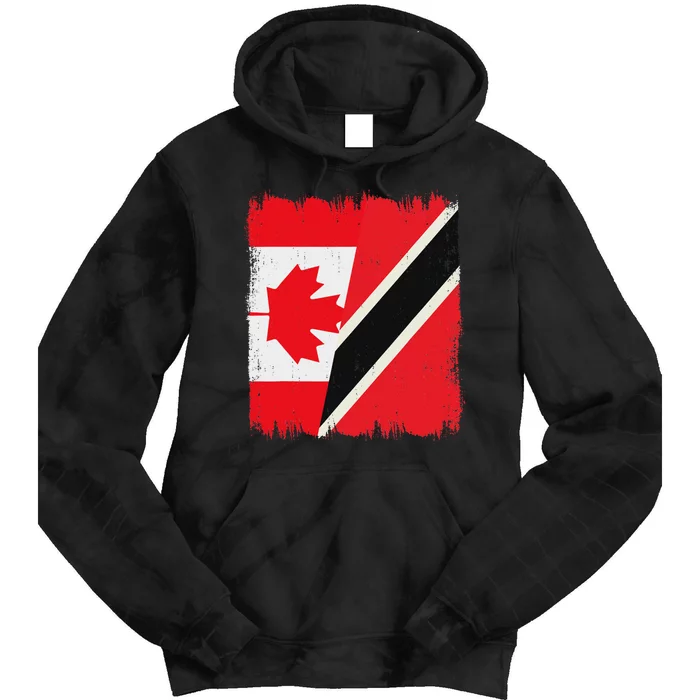 Canada Trinidad And Tobago Flag Canadian Trinidadian Roots Tie Dye Hoodie