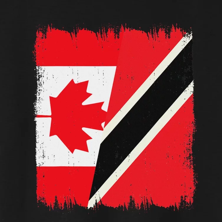 Canada Trinidad And Tobago Flag Canadian Trinidadian Roots Women's Crop Top Tee