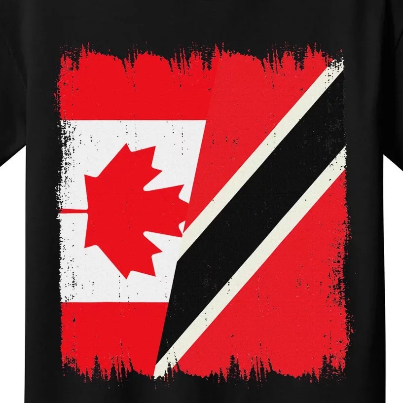 Canada Trinidad And Tobago Flag Canadian Trinidadian Roots Kids T-Shirt