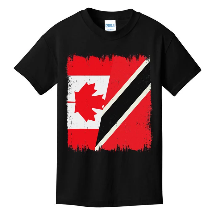 Canada Trinidad And Tobago Flag Canadian Trinidadian Roots Kids T-Shirt