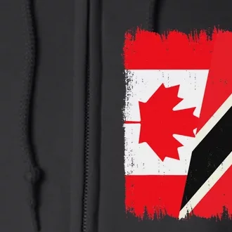 Canada Trinidad And Tobago Flag Canadian Trinidadian Roots Full Zip Hoodie