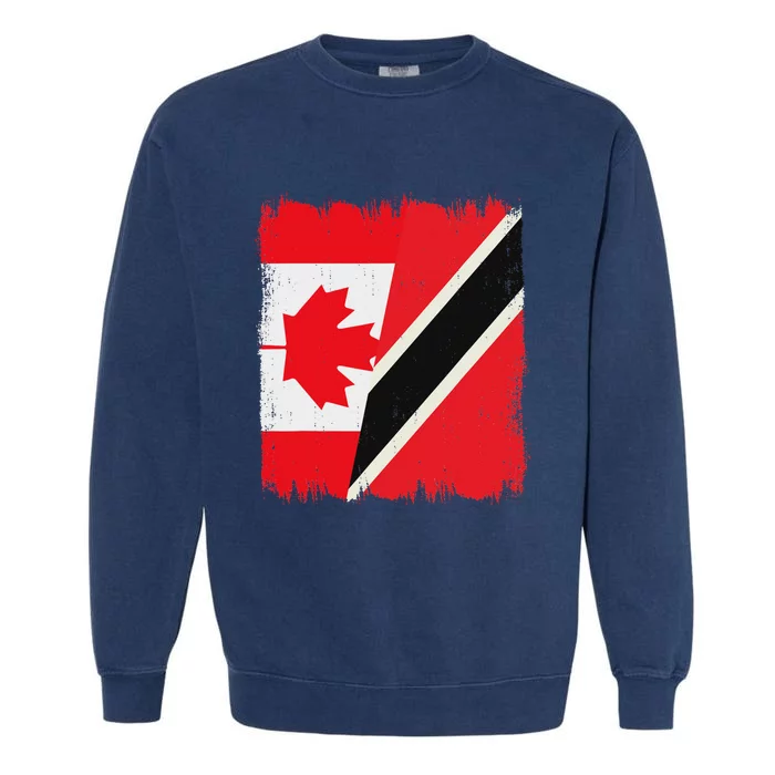 Canada Trinidad And Tobago Flag Canadian Trinidadian Roots Garment-Dyed Sweatshirt