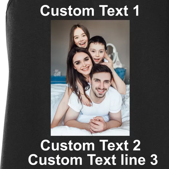 Custom Text Add Photo Picture Personalize Women's Racerback Tank