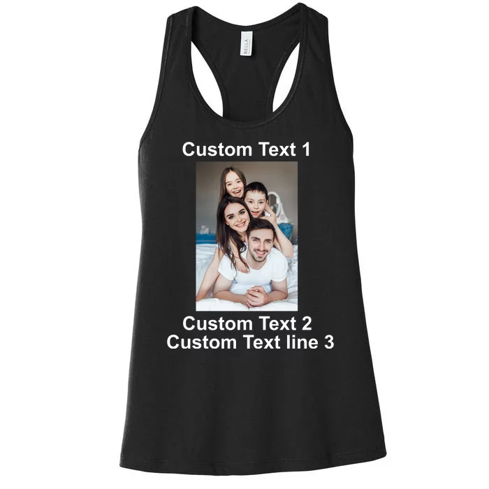 Custom Text Add Photo Picture Personalize Women's Racerback Tank