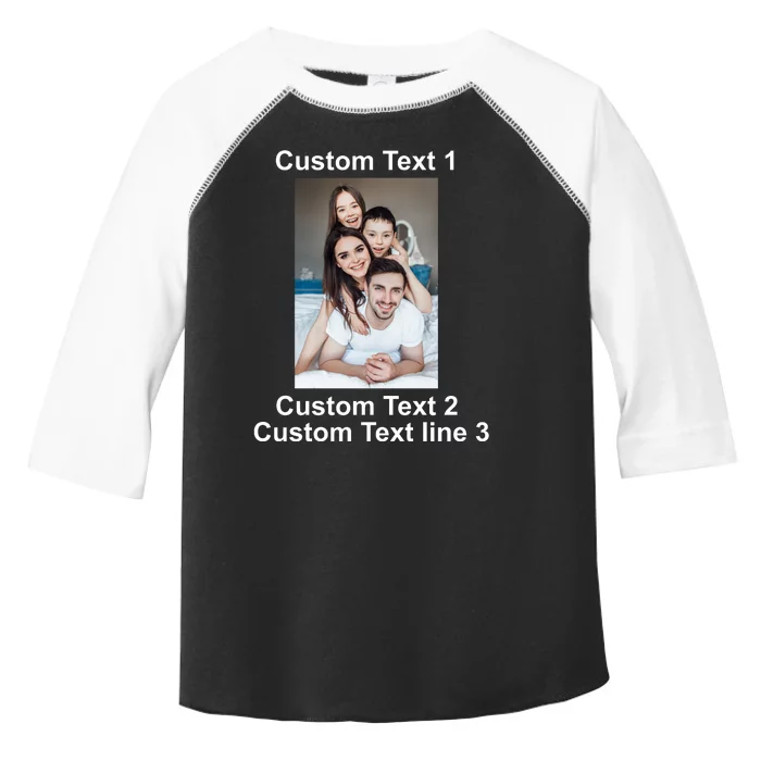 Custom Text Add Photo Picture Personalize Toddler Fine Jersey T-Shirt