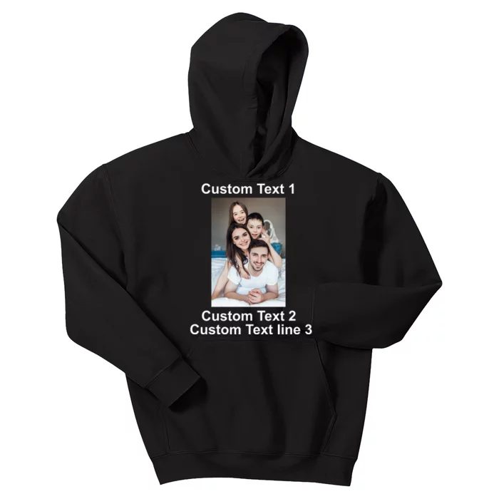 Custom Text Add Photo Picture Personalize Kids Hoodie