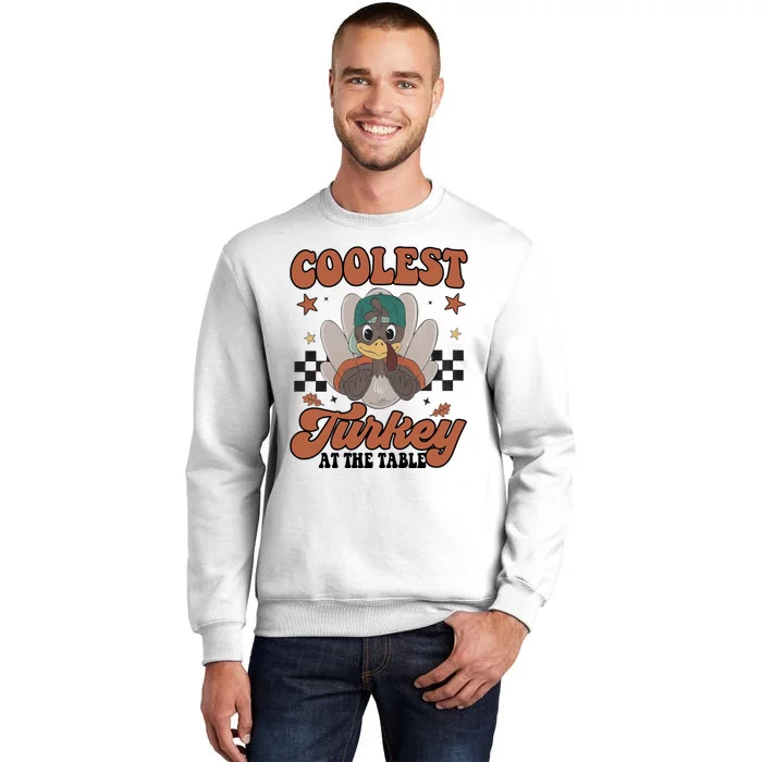 Coolest Turkey At The Table Thanksgiving Coolest Turkey Boy Sweatshirt