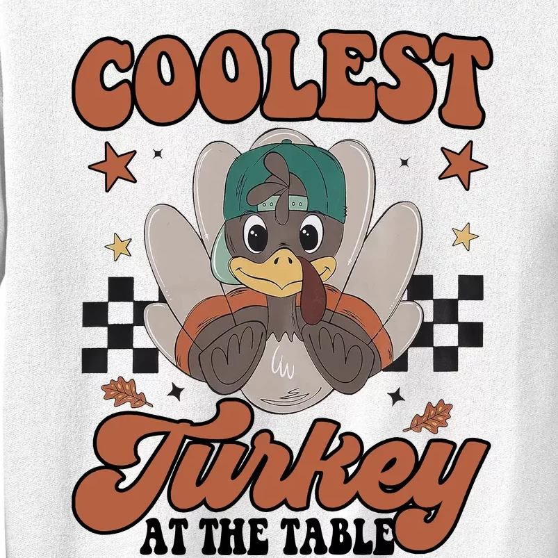 Coolest Turkey At The Table Thanksgiving Coolest Turkey Boy Sweatshirt