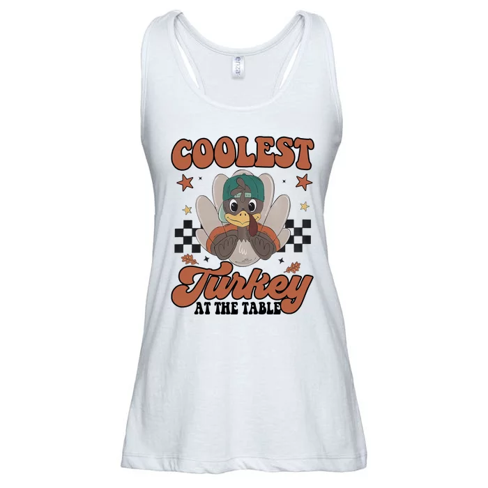 Coolest Turkey At The Table Thanksgiving Coolest Turkey Boy Ladies Essential Flowy Tank