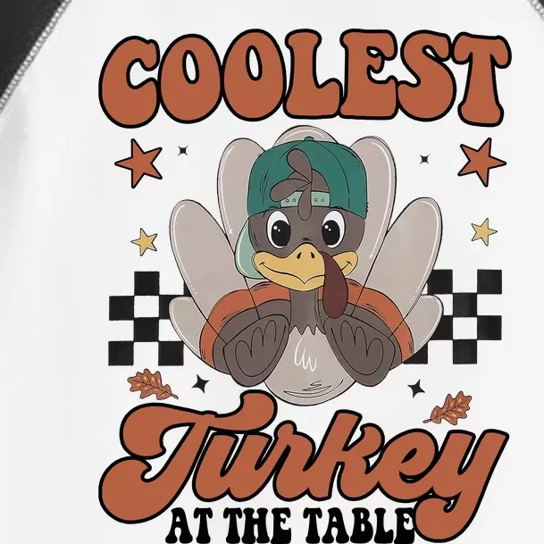 Coolest Turkey At The Table Thanksgiving Coolest Turkey Boy Toddler Fine Jersey T-Shirt