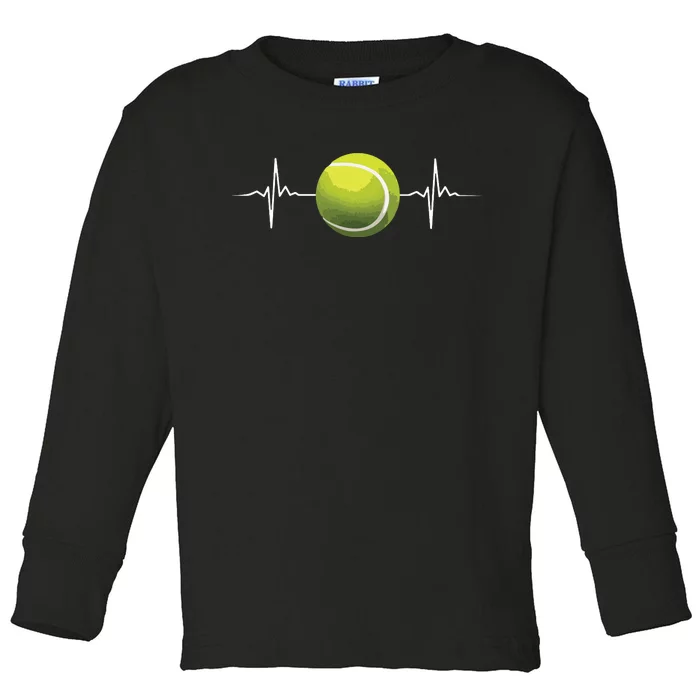 Cool Tennis Art For Racket Sport Tennis Player Toddler Long Sleeve Shirt