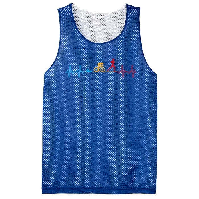 Cool Triathlon Art For Men Women Triathlete Endurance Sport Mesh Reversible Basketball Jersey Tank