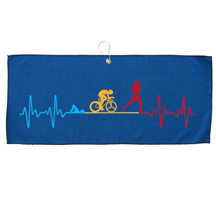 Cool Triathlon Art For Men Women Triathlete Endurance Sport Large Microfiber Waffle Golf Towel