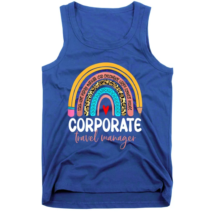 Corporate Travel Ager Rainbow Leopard Travel And Tourism Gift Tank Top