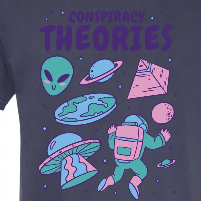 Conspiracy Theories Alien Space Garment-Dyed Heavyweight T-Shirt