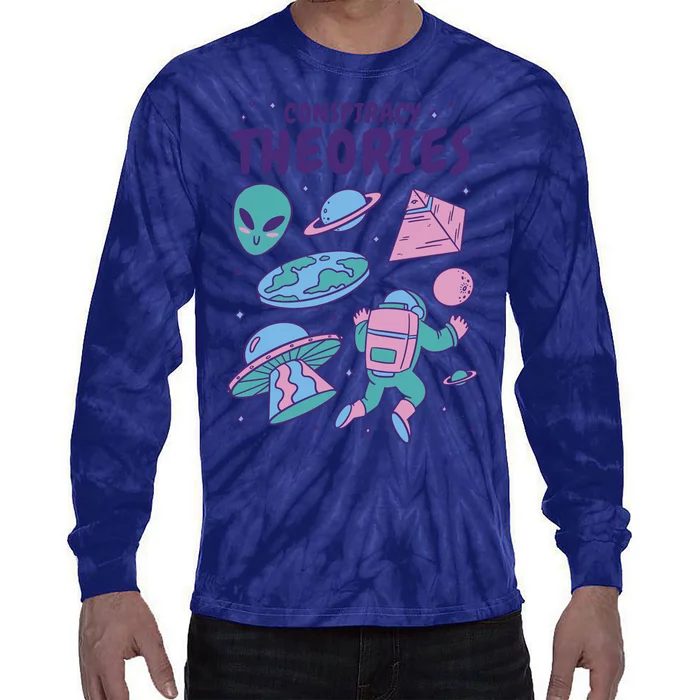 Conspiracy Theories Alien Space Tie-Dye Long Sleeve Shirt