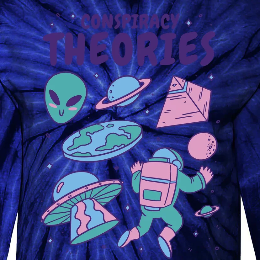 Conspiracy Theories Alien Space Tie-Dye Long Sleeve Shirt