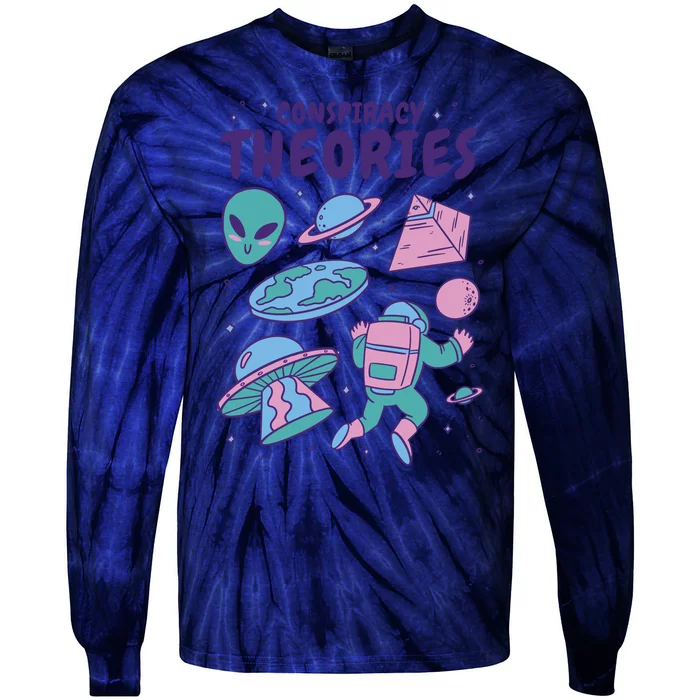 Conspiracy Theories Alien Space Tie-Dye Long Sleeve Shirt