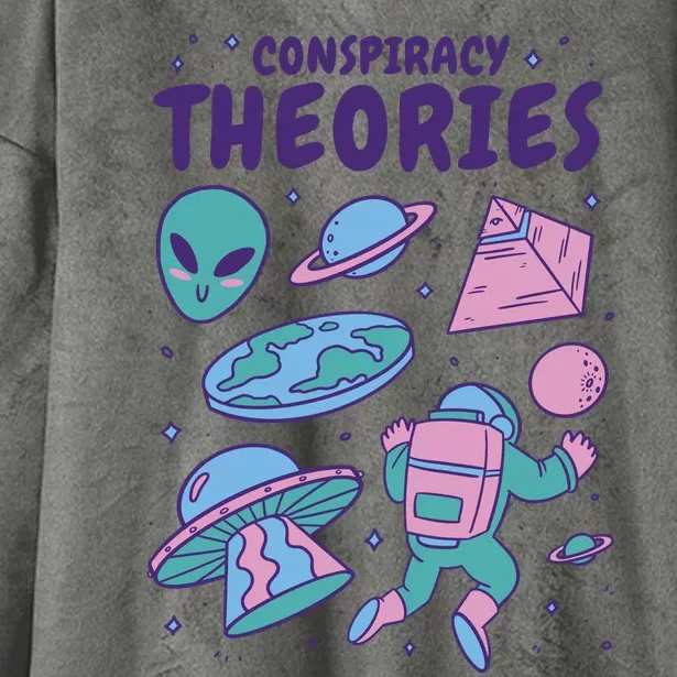 Conspiracy Theories Alien Space Hooded Wearable Blanket