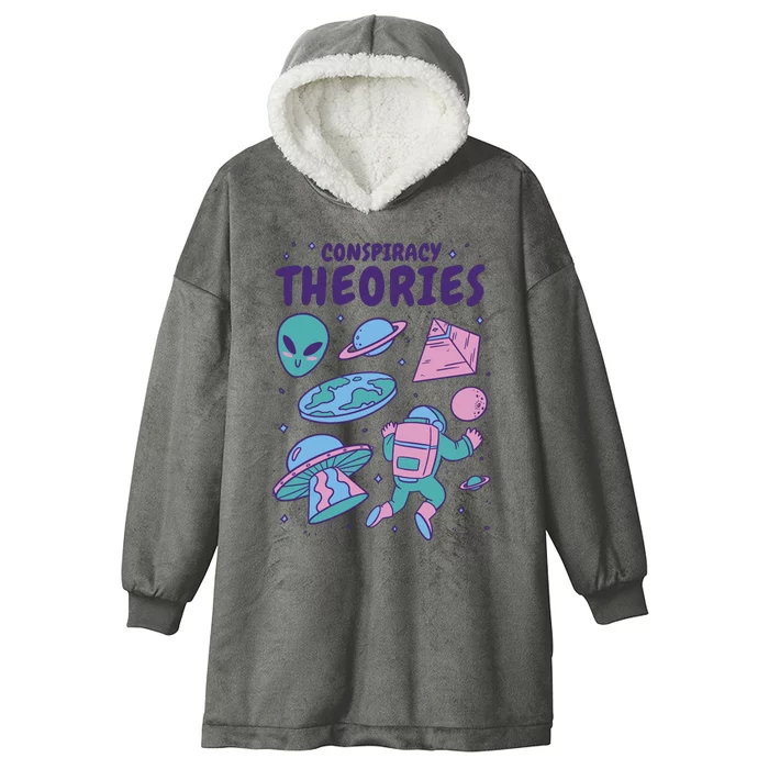 Conspiracy Theories Alien Space Hooded Wearable Blanket