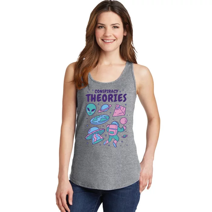 Conspiracy Theories Alien Space Ladies Essential Tank