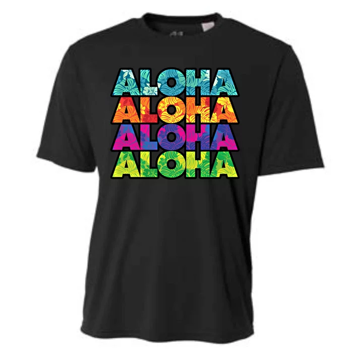 Colorful Tropical Aloha Hawaiian Hawaii Cooling Performance Crew T-Shirt