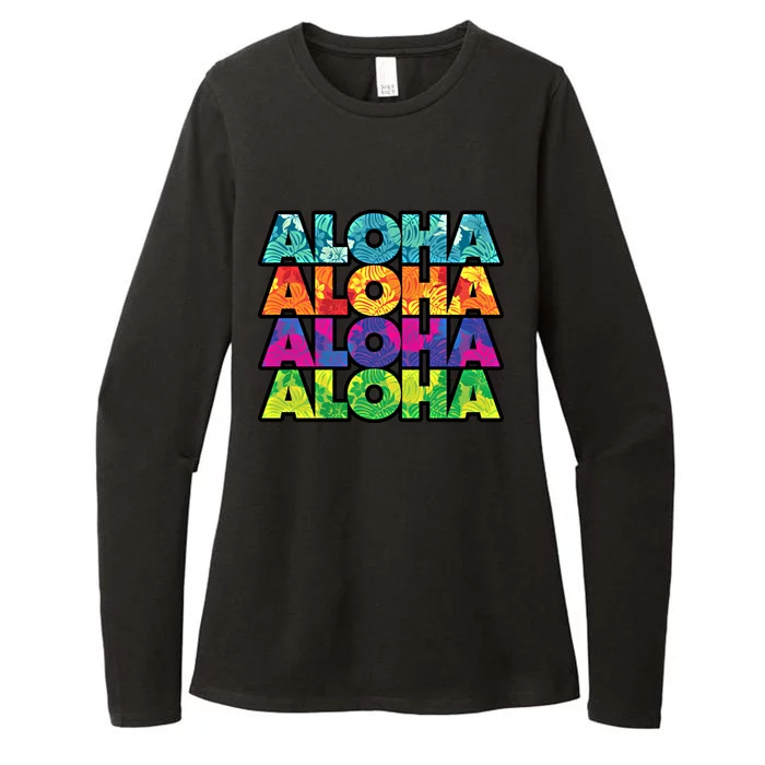 Colorful Tropical Aloha Hawaiian Hawaii Womens CVC Long Sleeve Shirt