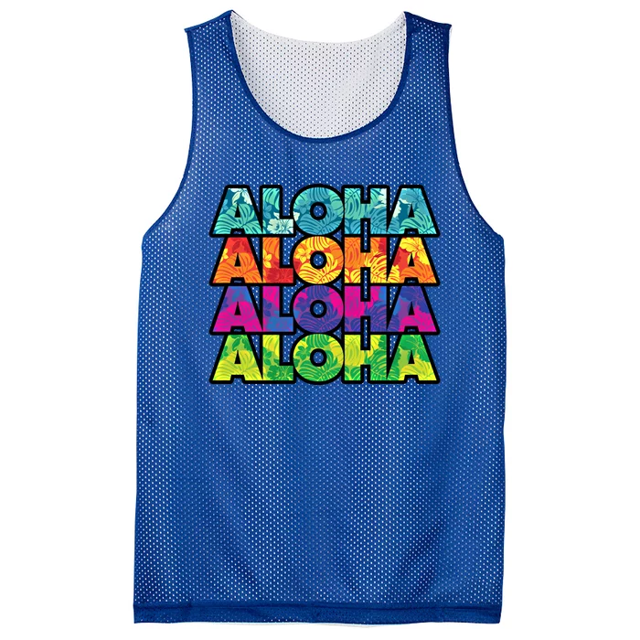 Colorful Tropical Aloha Hawaiian Hawaii Mesh Reversible Basketball Jersey Tank