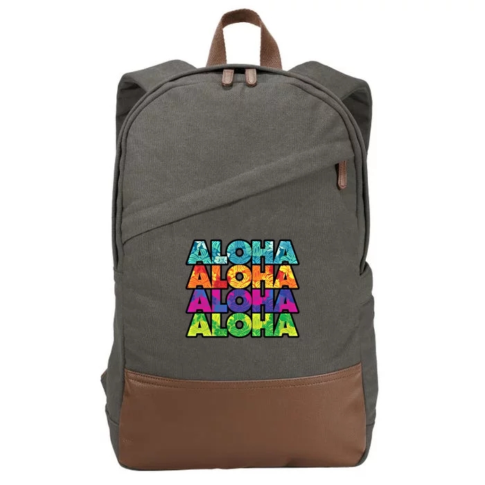 Colorful Tropical Aloha Hawaiian Hawaii Cotton Canvas Backpack