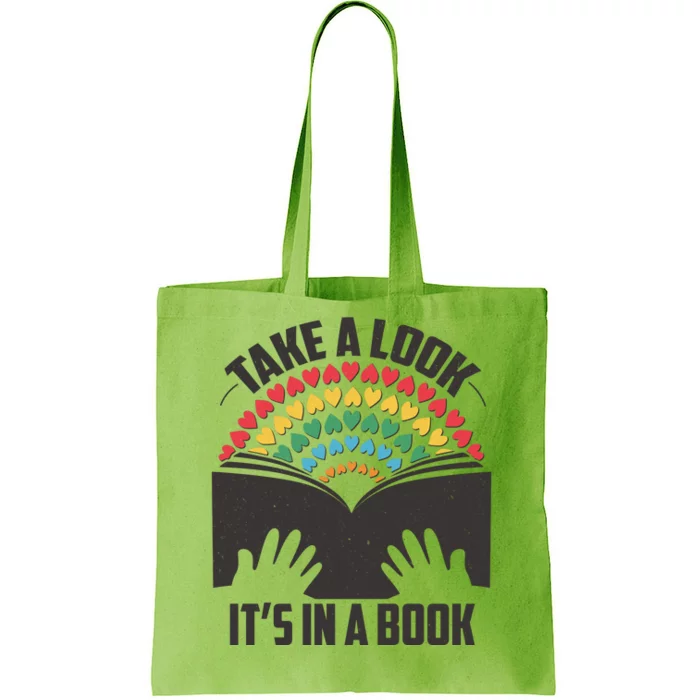 Cute Take A Look It's In A Book Tote Bag