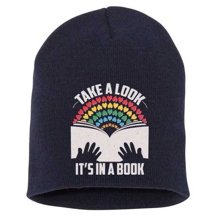 Cute Take A Look It's In A Book Short Acrylic Beanie