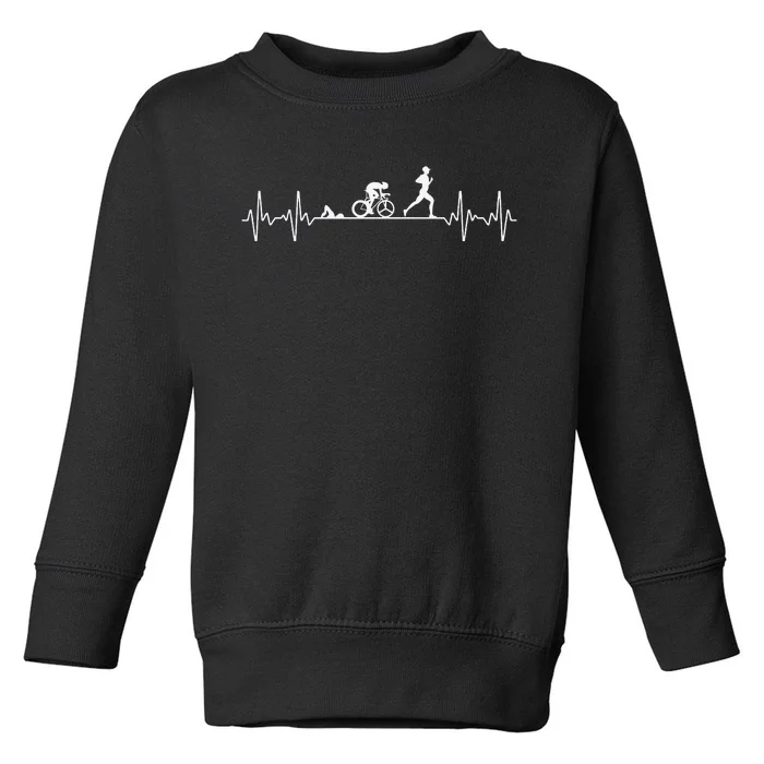 Cool Triathlon Art For  Triathlete Endurance Sport Toddler Sweatshirt