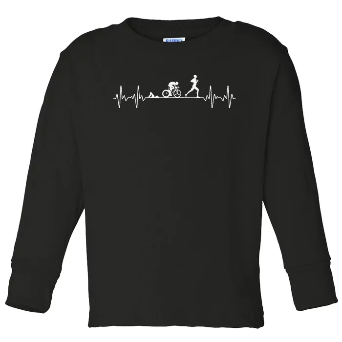 Cool Triathlon Art For  Triathlete Endurance Sport Toddler Long Sleeve Shirt