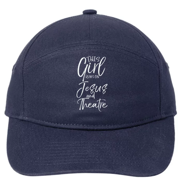 Cute Theater Actor Gift This Girl Runs On Jesus And Theatre 7-Panel Snapback Hat