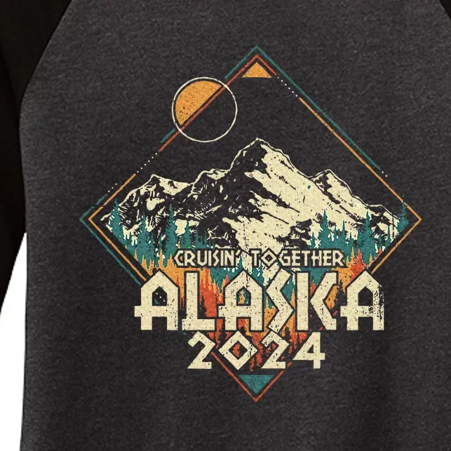 Cruisin Together Alaska 2024 Alaskan Cruise Trip Matching Women's Tri-Blend 3/4-Sleeve Raglan Shirt