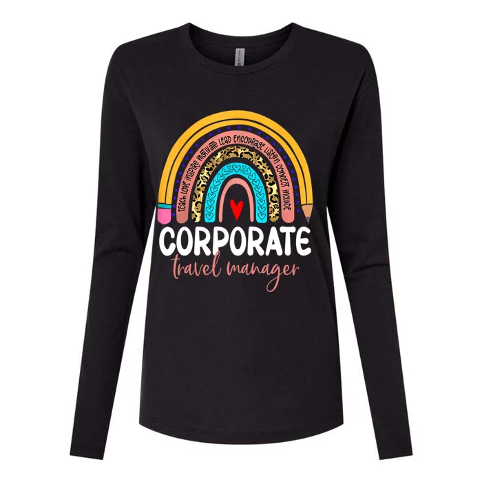 Corporate Travel Ager Rainbow Leopard Travel And Tourism Gift Womens Cotton Relaxed Long Sleeve T-Shirt