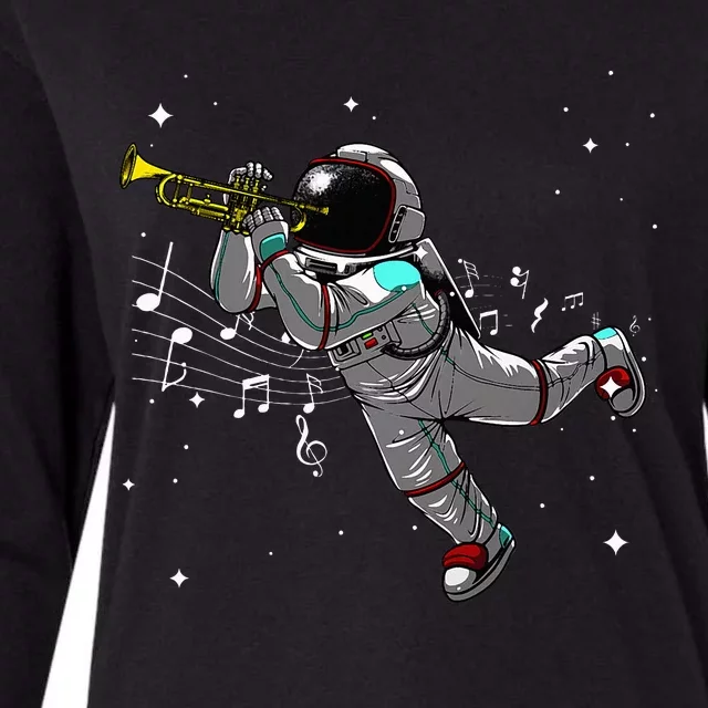 Cool Trumpet Astronaut Trumpet Player Musician Womens Cotton Relaxed Long Sleeve T-Shirt