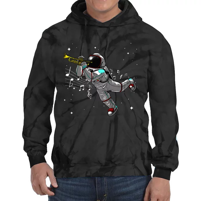 Cool Trumpet Astronaut Trumpet Player Musician Tie Dye Hoodie