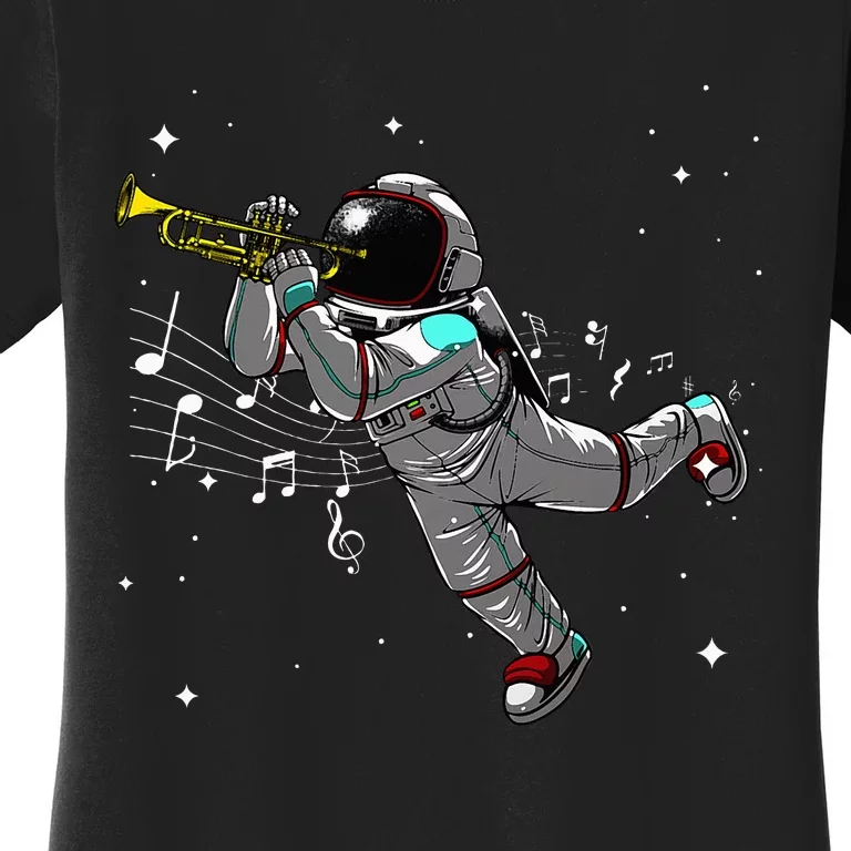 Cool Trumpet Astronaut Trumpet Player Musician Women's T-Shirt