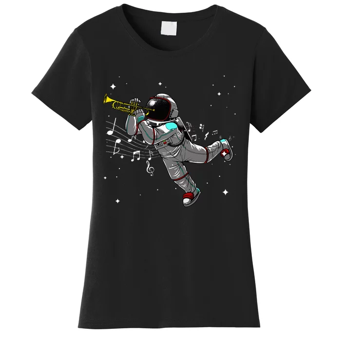 Cool Trumpet Astronaut Trumpet Player Musician Women's T-Shirt