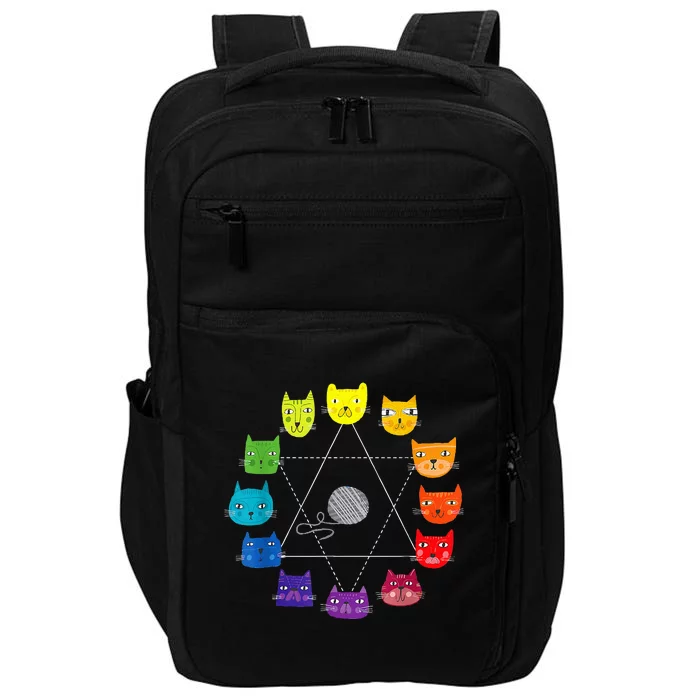 Cat Themed Artist Color Wheel Educational Impact Tech Backpack