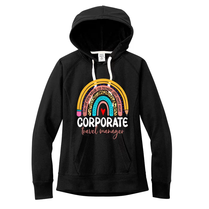 Corporate Travel Ager Rainbow Leopard Travel And Tourism Gift Women's Fleece Hoodie