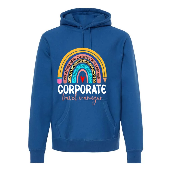 Corporate Travel Ager Rainbow Leopard Travel And Tourism Gift Premium Hoodie