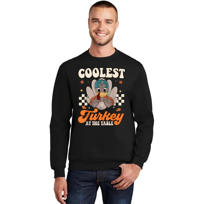 Coolest Turkey At The Table Thanksgiving Kids Sweatshirt