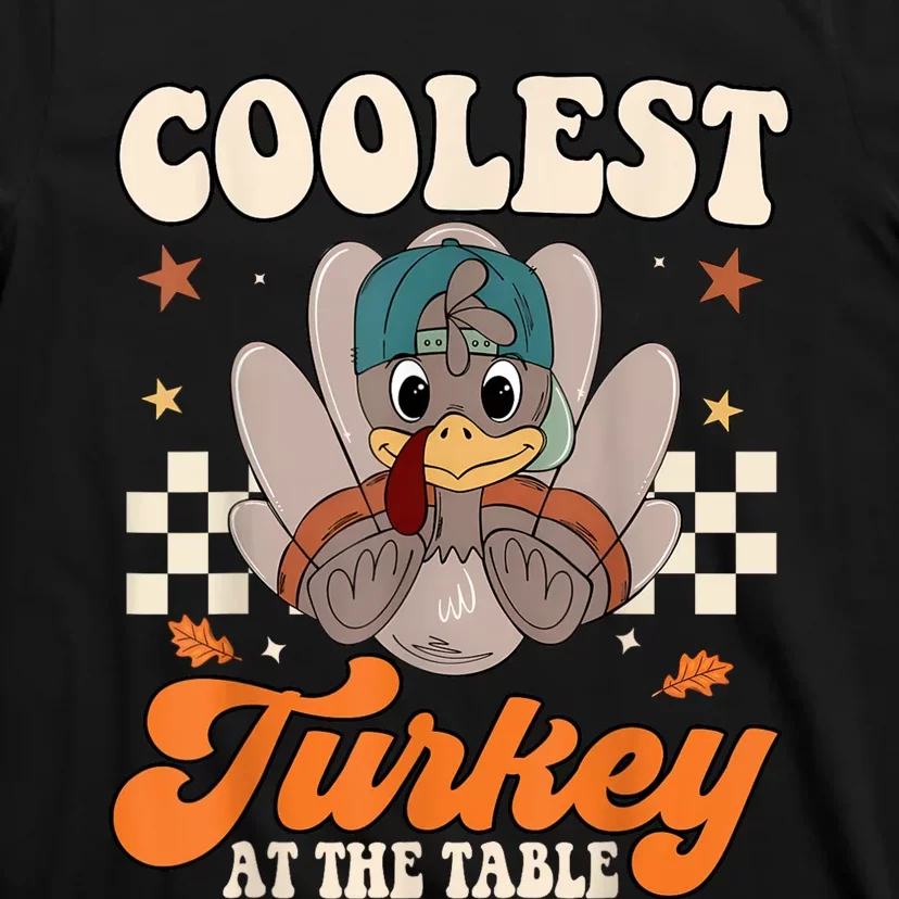 Coolest Turkey At The Table Thanksgiving Kids T-Shirt