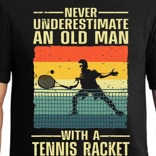 Cool Tennis Art For Grandpa Tennis Player Racket Sport Pajama Set