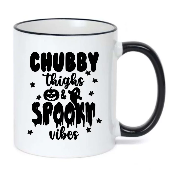 Chubby Thighs And Spooky Vibes Cute Halloween Black Color Changing Mug