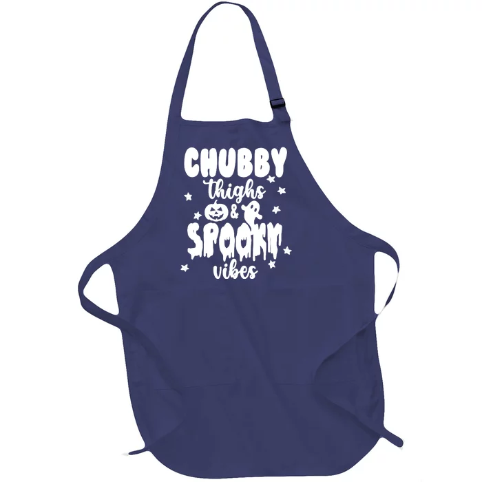 Chubby Thighs And Spooky Vibes Cute Halloween Full-Length Apron With Pocket