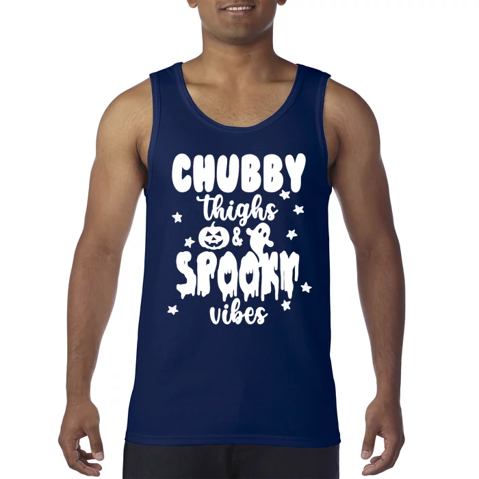 Chubby Thighs And Spooky Vibes Cute Halloween Tank Top