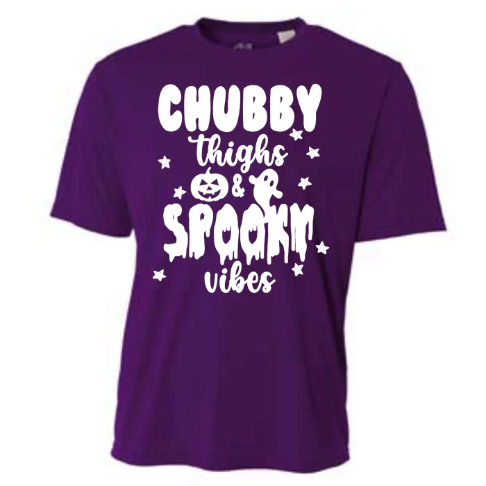 Chubby Thighs And Spooky Vibes Cute Halloween Cooling Performance Crew T-Shirt